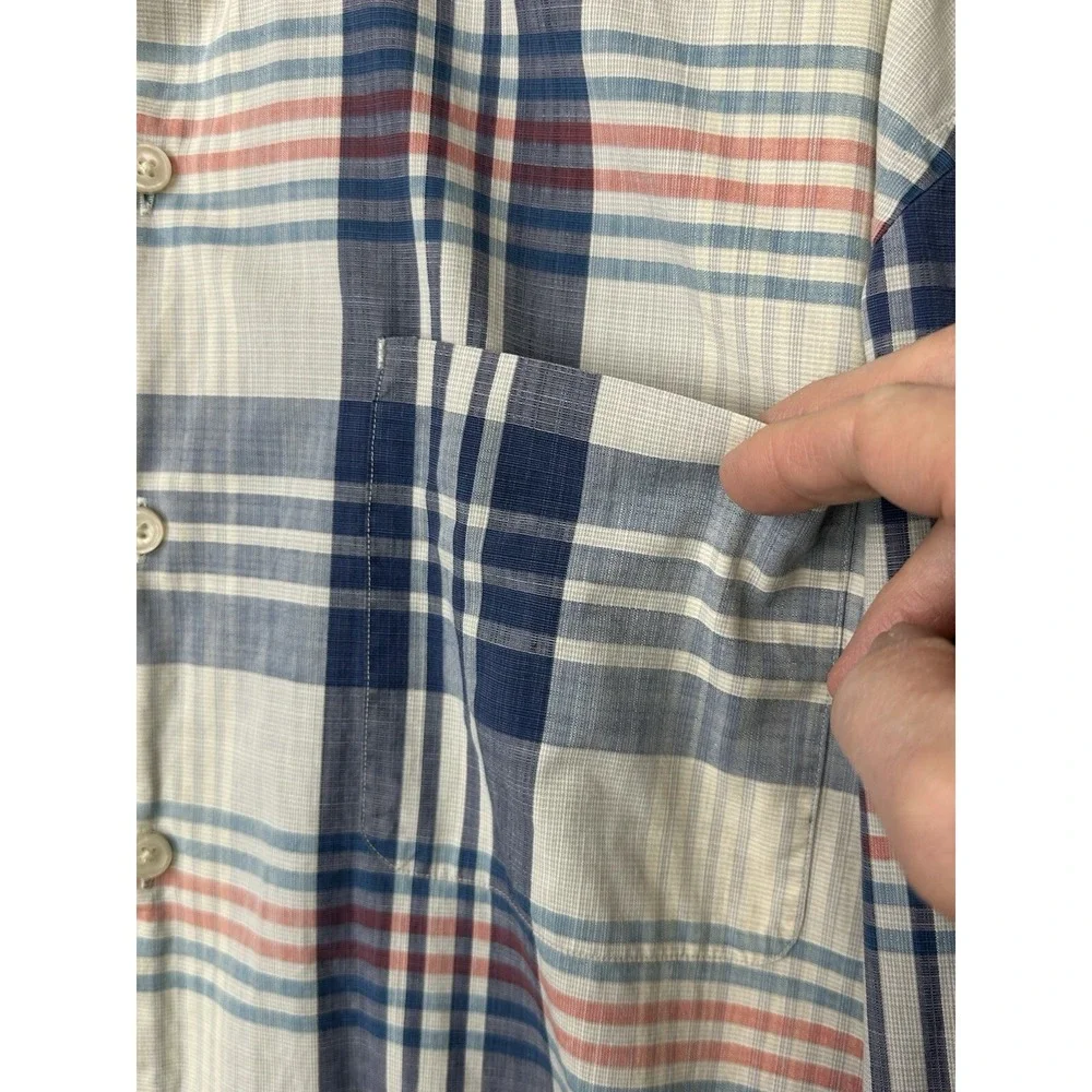 Tommy Bahama Shirt Mens XL Multicolor Plaid Button Up Long Sleeve Casual